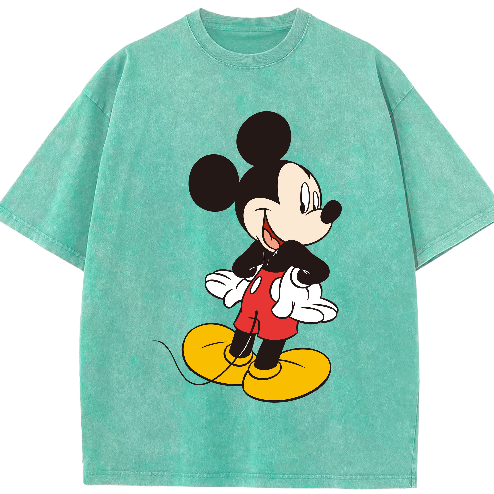 （画像用） ミッキーマウス Mickey Mouse 綿100% ヴィンテージ風 半袖Tシャツ（フロントプリント）